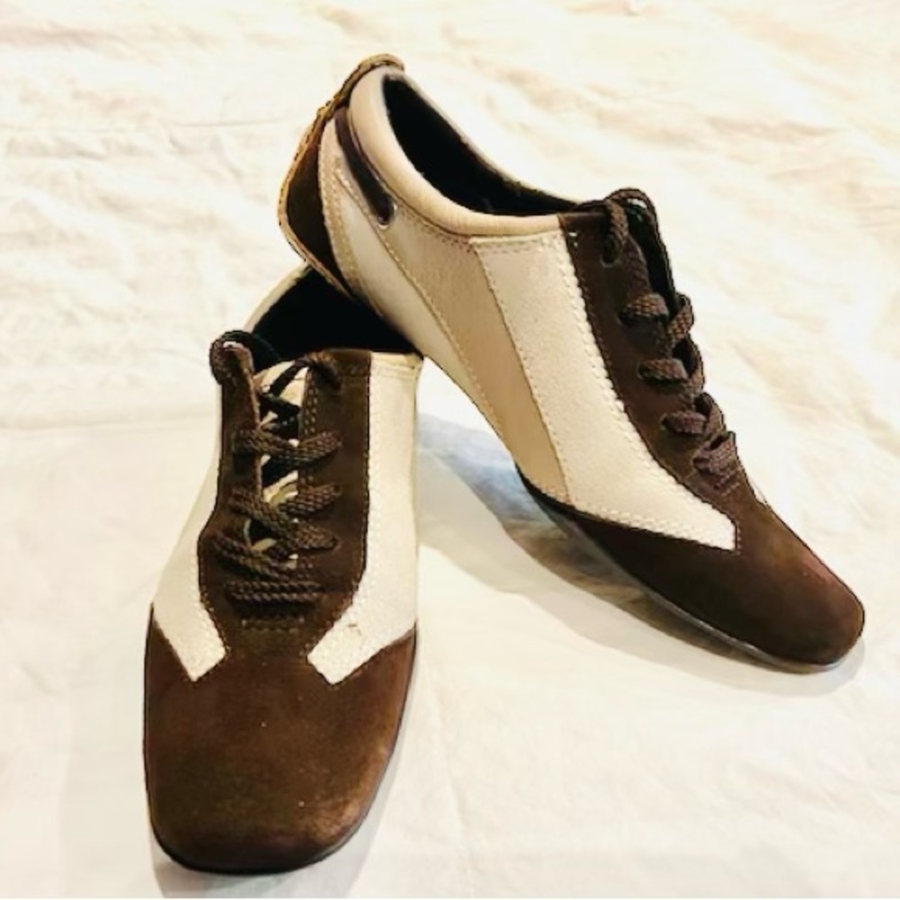 Nine West Women’s suede sneakers. Brown and tan. Size 9.5. New.